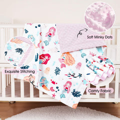 PHF Minky Baby Blanket raised dotted back close-up demonstrates soothing tactile texture for calmer nights.