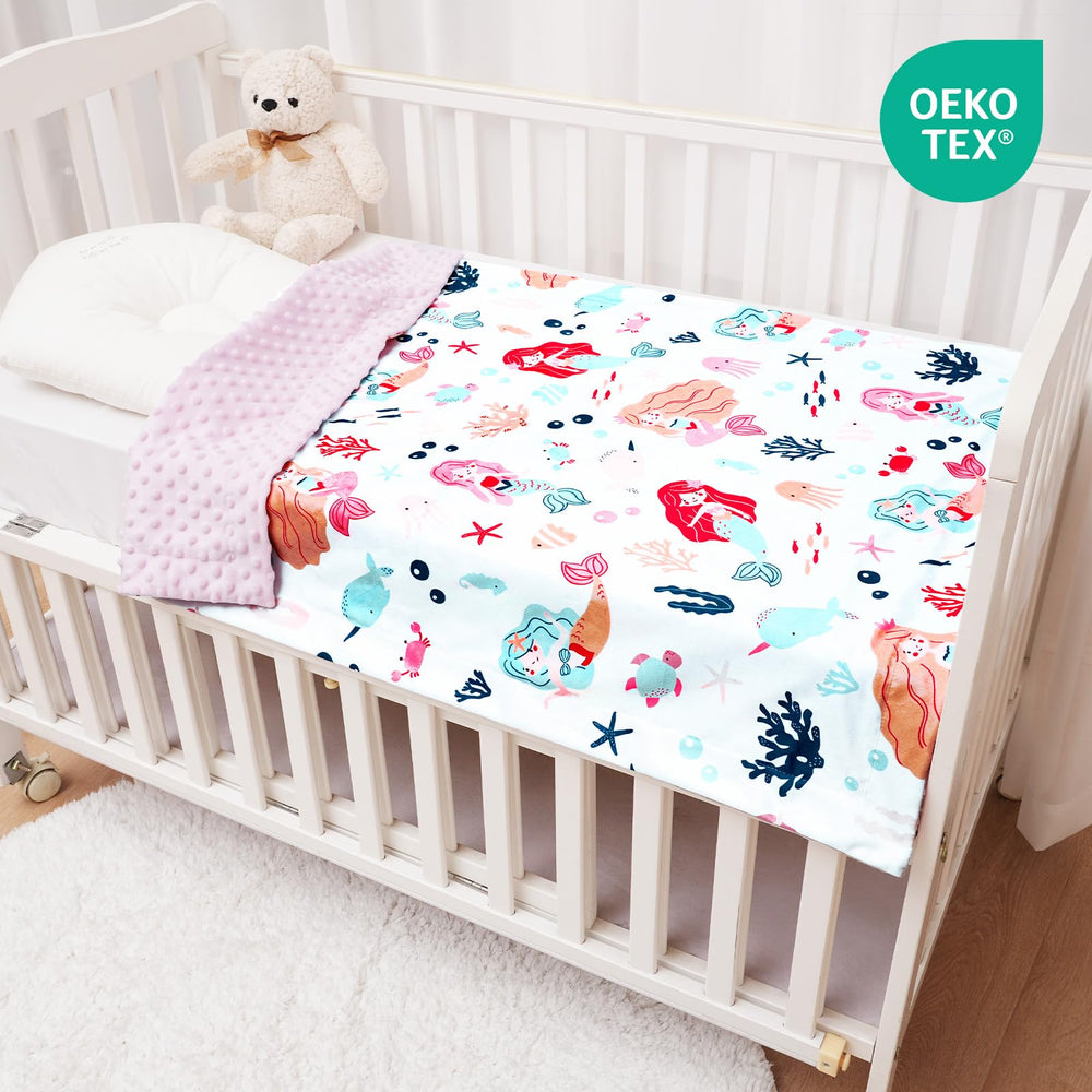 PHF Minky Baby Blanket soft plush fabric close-up emphasizes skin-friendly touch.
