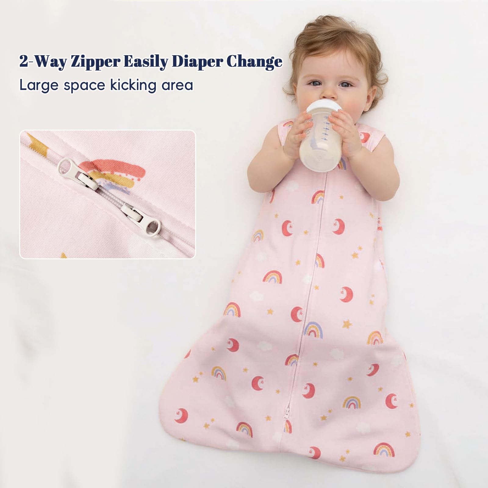 PHF rainbow sleep sack size guide helps you pick the right fit.