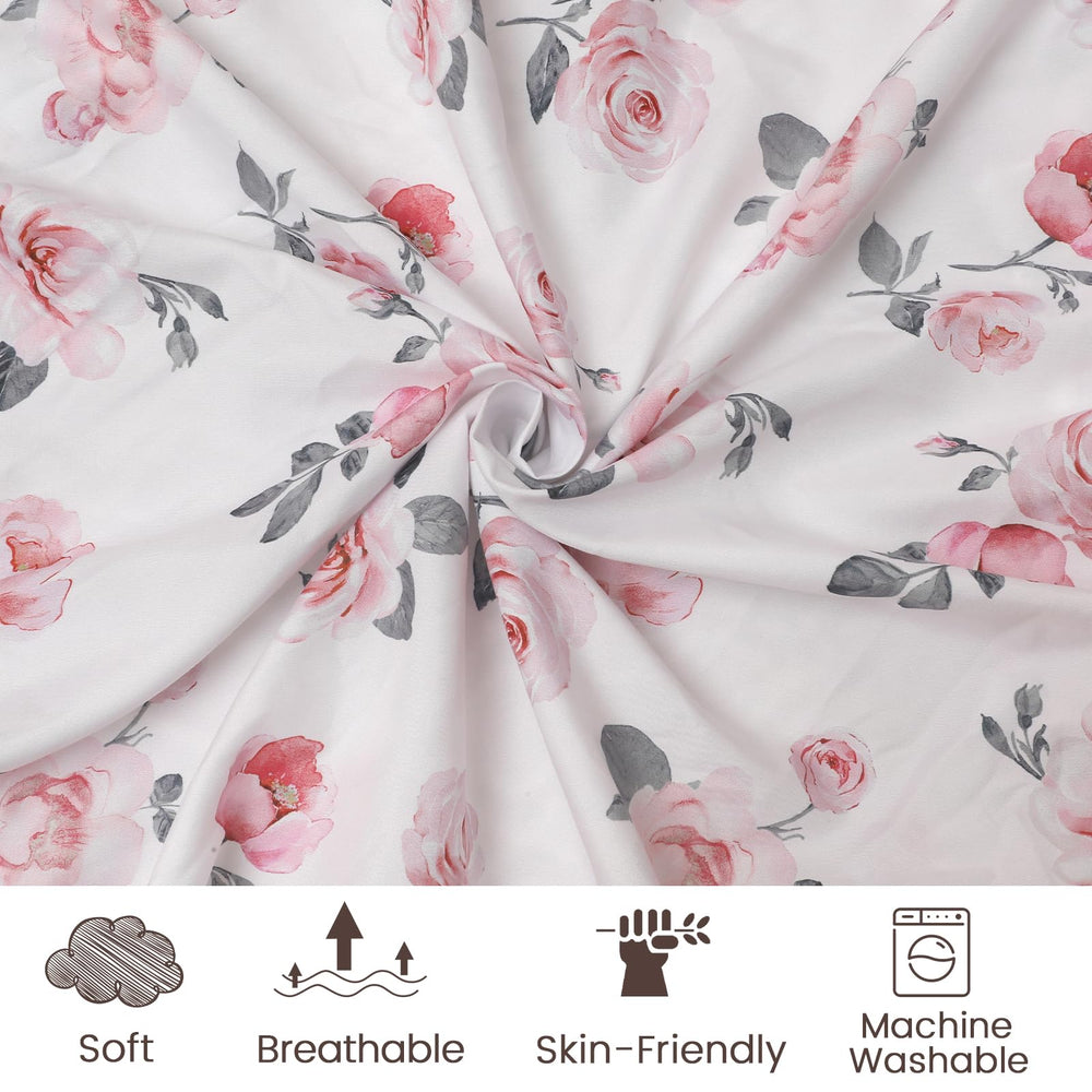 PHF rose floral pattern fabric highlighting breathable design for comfy naps.