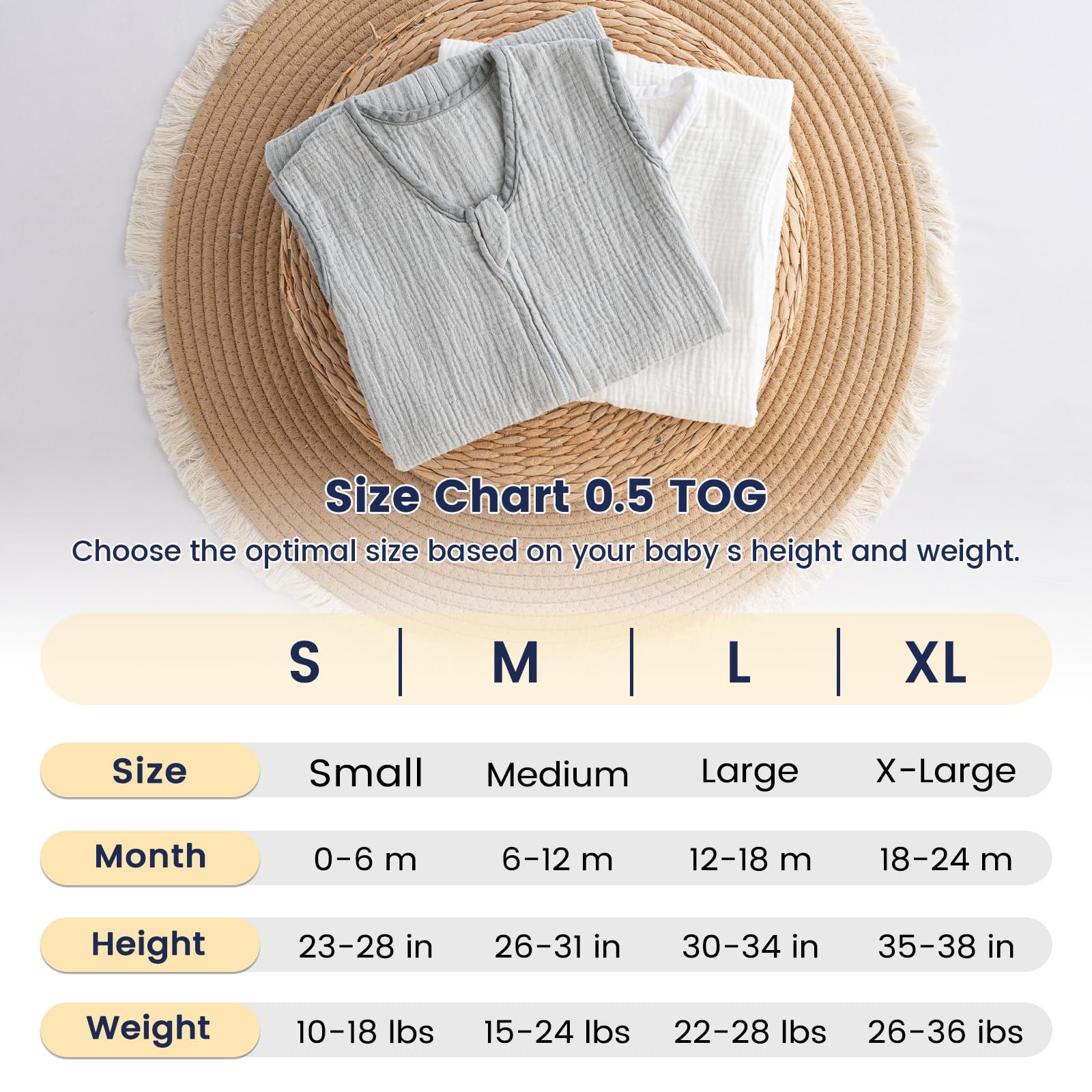 PHF sleep sack bottom zipper area facilitates quick diaper changes.