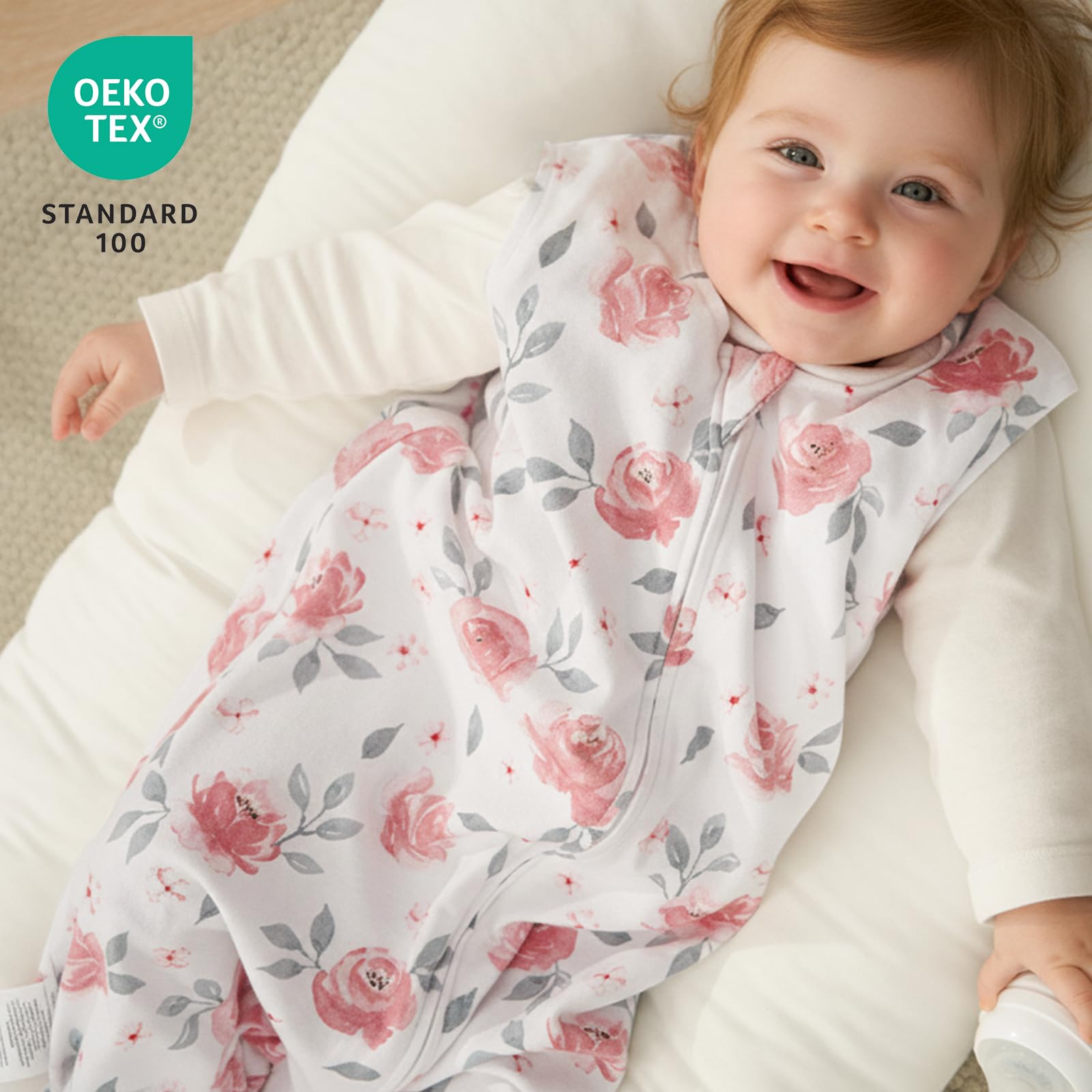PHF sleep sack knit weave close-up reveals soft double-knit texture.