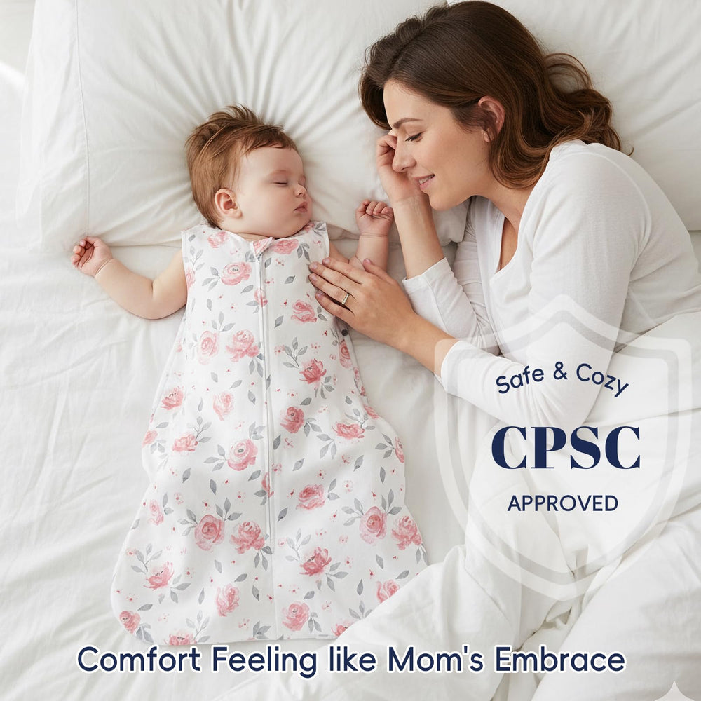 PHF sleep sacks two-pack pink floral provide convenient bedtime options for busy evenings.