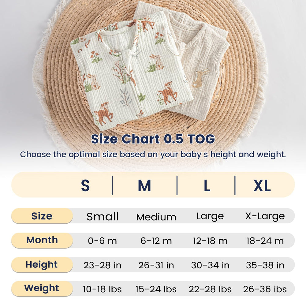 PHF sleeveless sleep sack showcases roomy hip area for movement