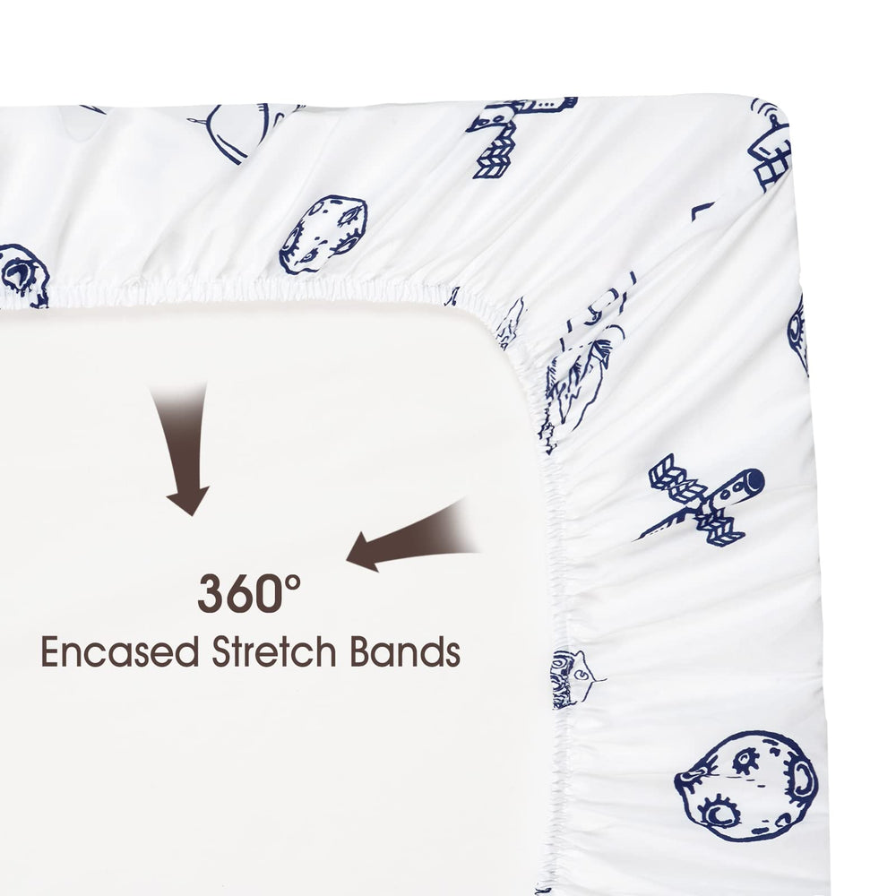 PHF Soft Bassinet Sheet Cute Astronaut Pattern skin friendly for gentle nights