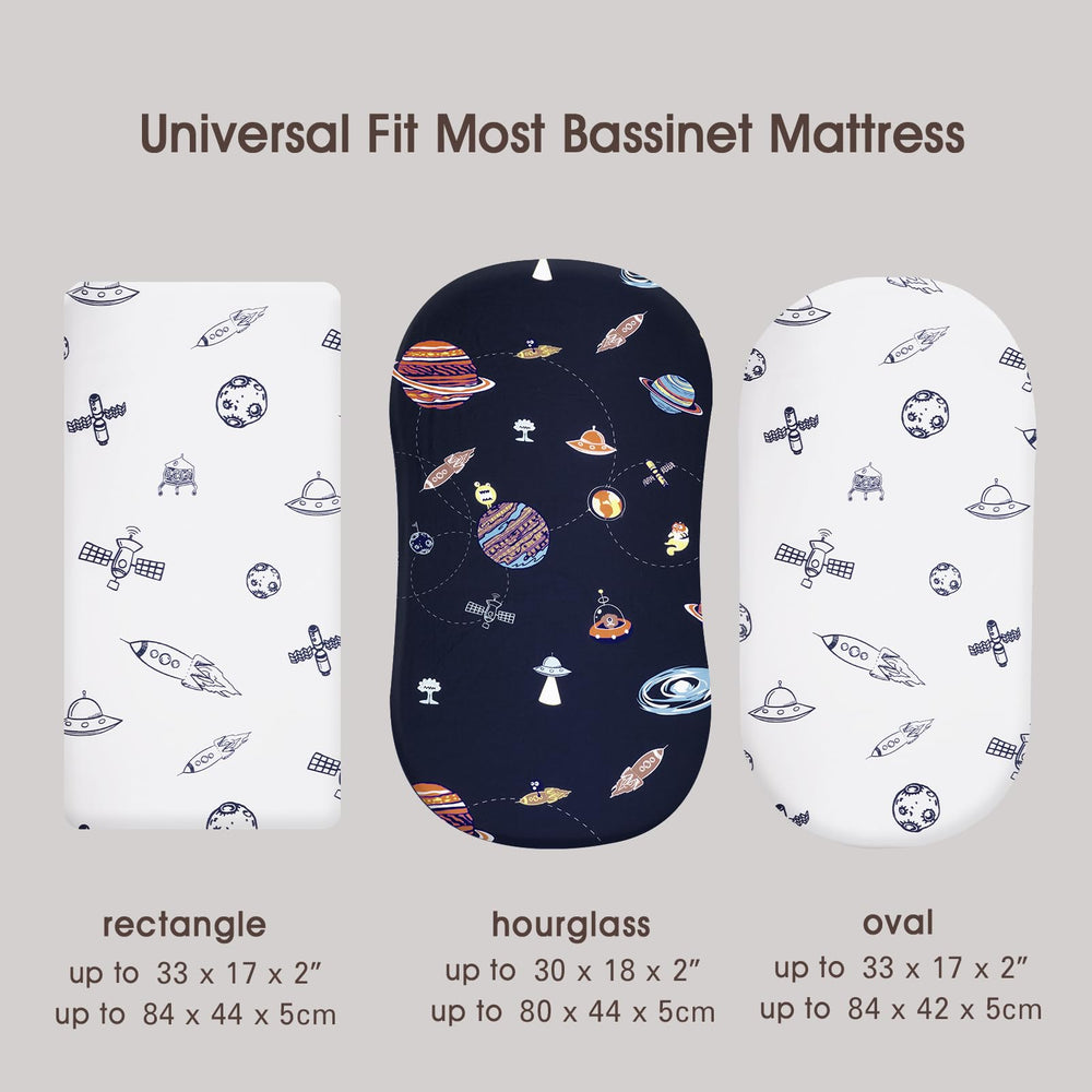 PHF Soft Bassinet Sheet Moon Pattern easy care and lasting softness