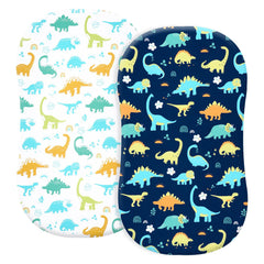 PHF Soft Bassinet Sheet Set packaging with dinosaur design for nursery decor.