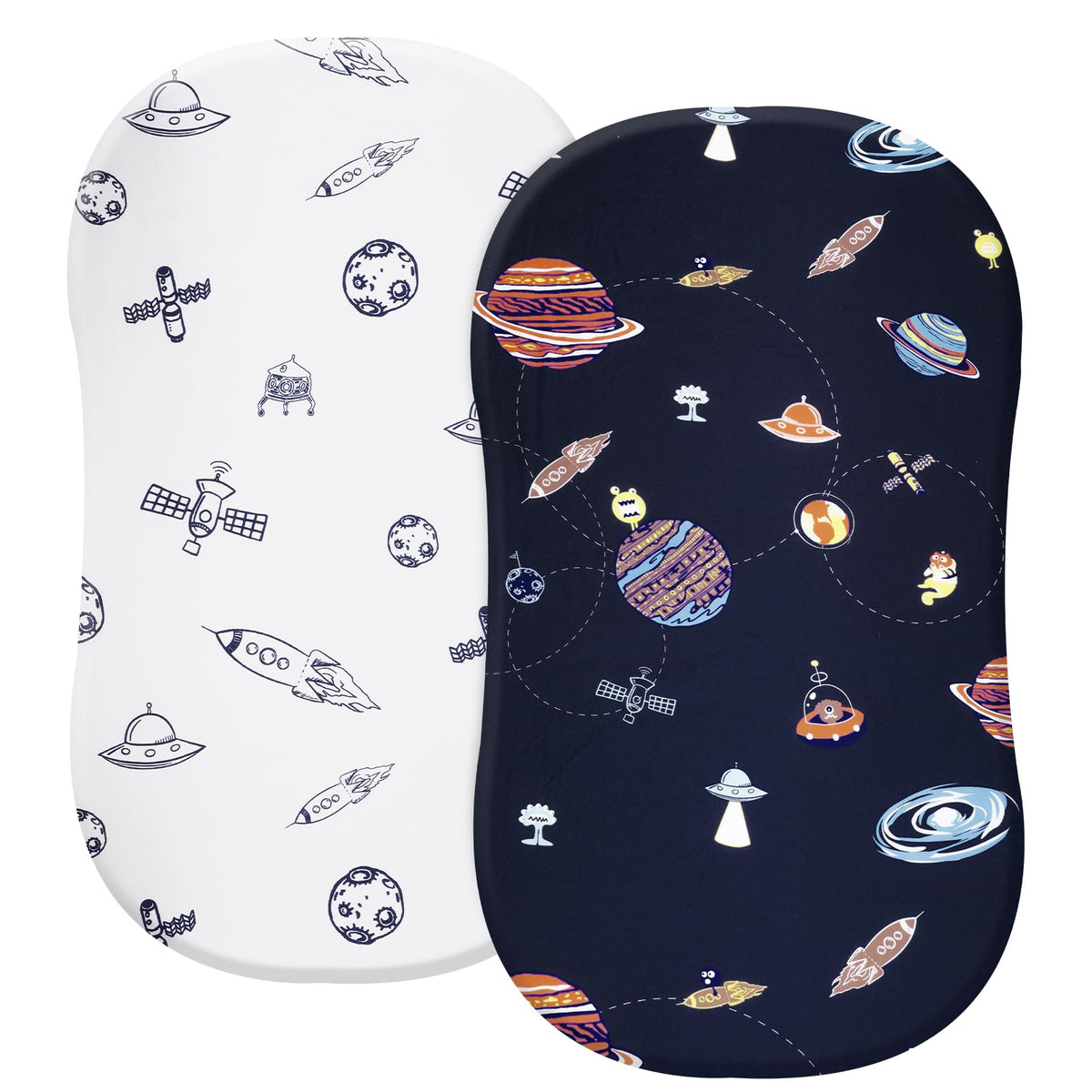 PHF Soft Bassinet Sheet Space Pattern keeps baby cool for comfortable naps