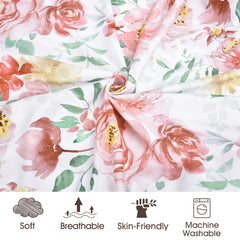 PHF Soft Floral sheet care shot showing easy washing keeps fabric soft