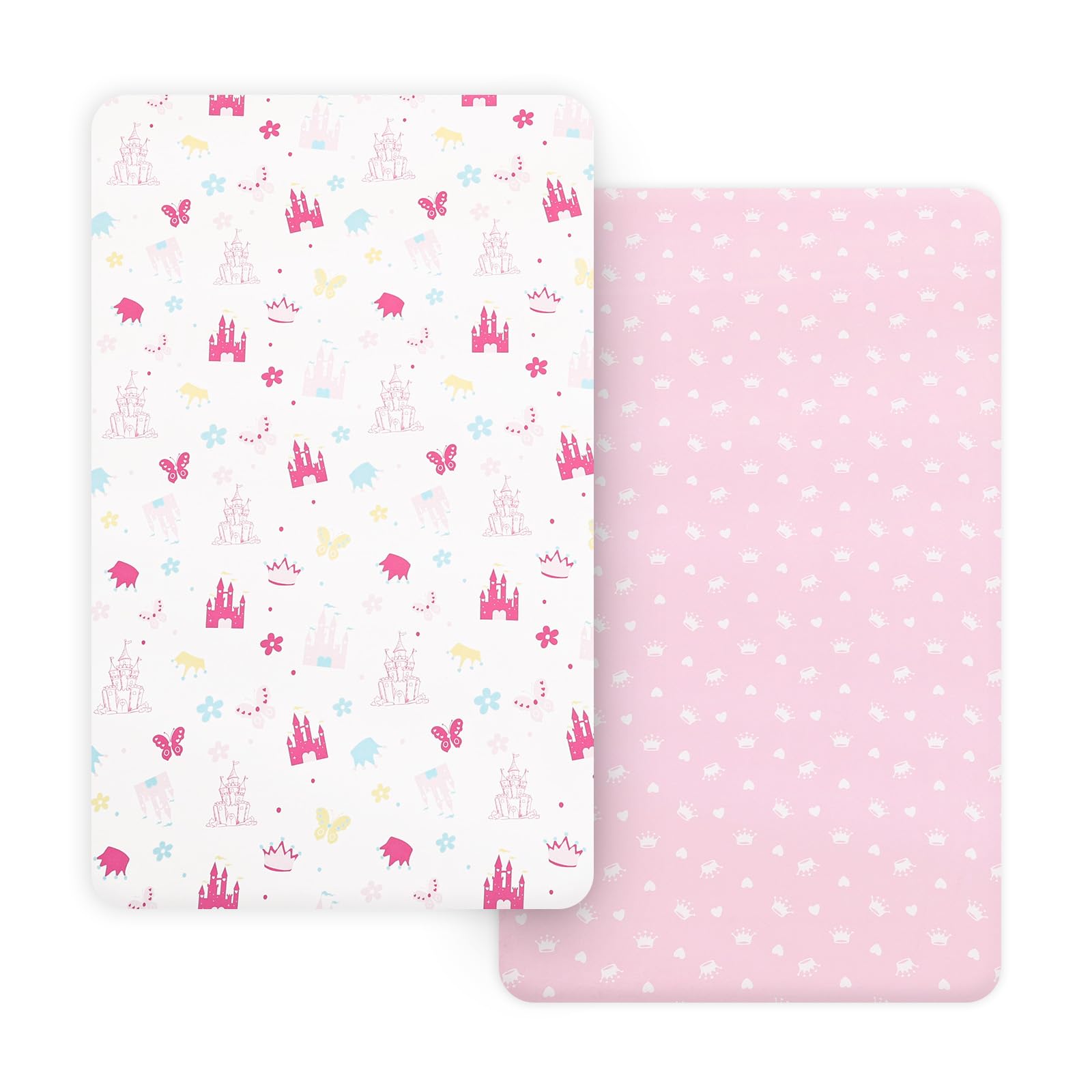 PHF Soft mini crib sheet castle pattern fits pack n play snugly for cozy naps.