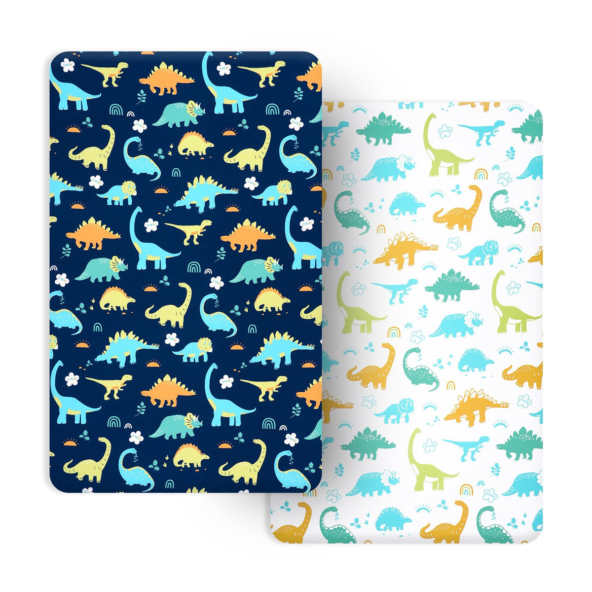 PHF soft mini crib sheet in dinosaur pattern from the two-pack set for stylish nursery styling