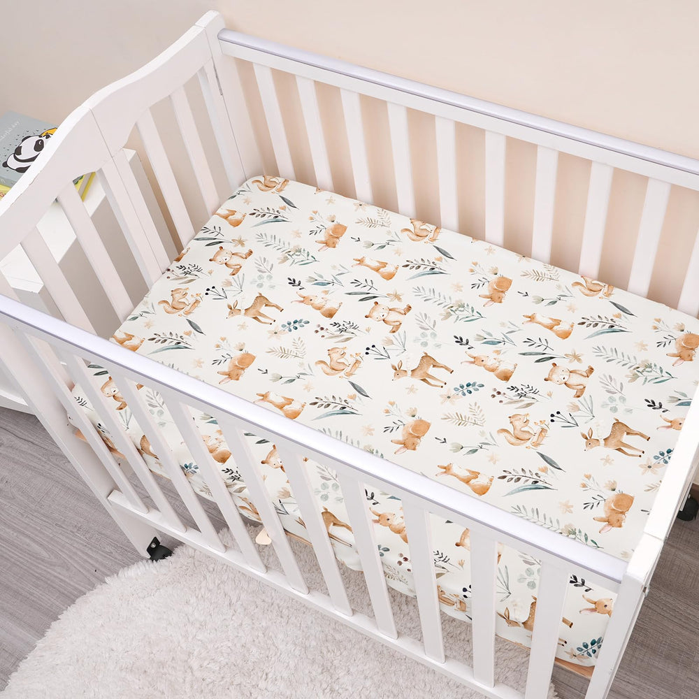 PHF Soft Mini Crib Sheet Set pack-n-play compatibility visual showing easy use.