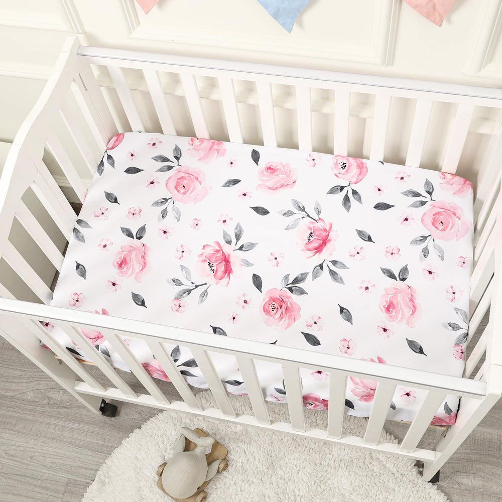 PHF Soft Mini Crib Sheet Set in use on a playyard for cozy nights.