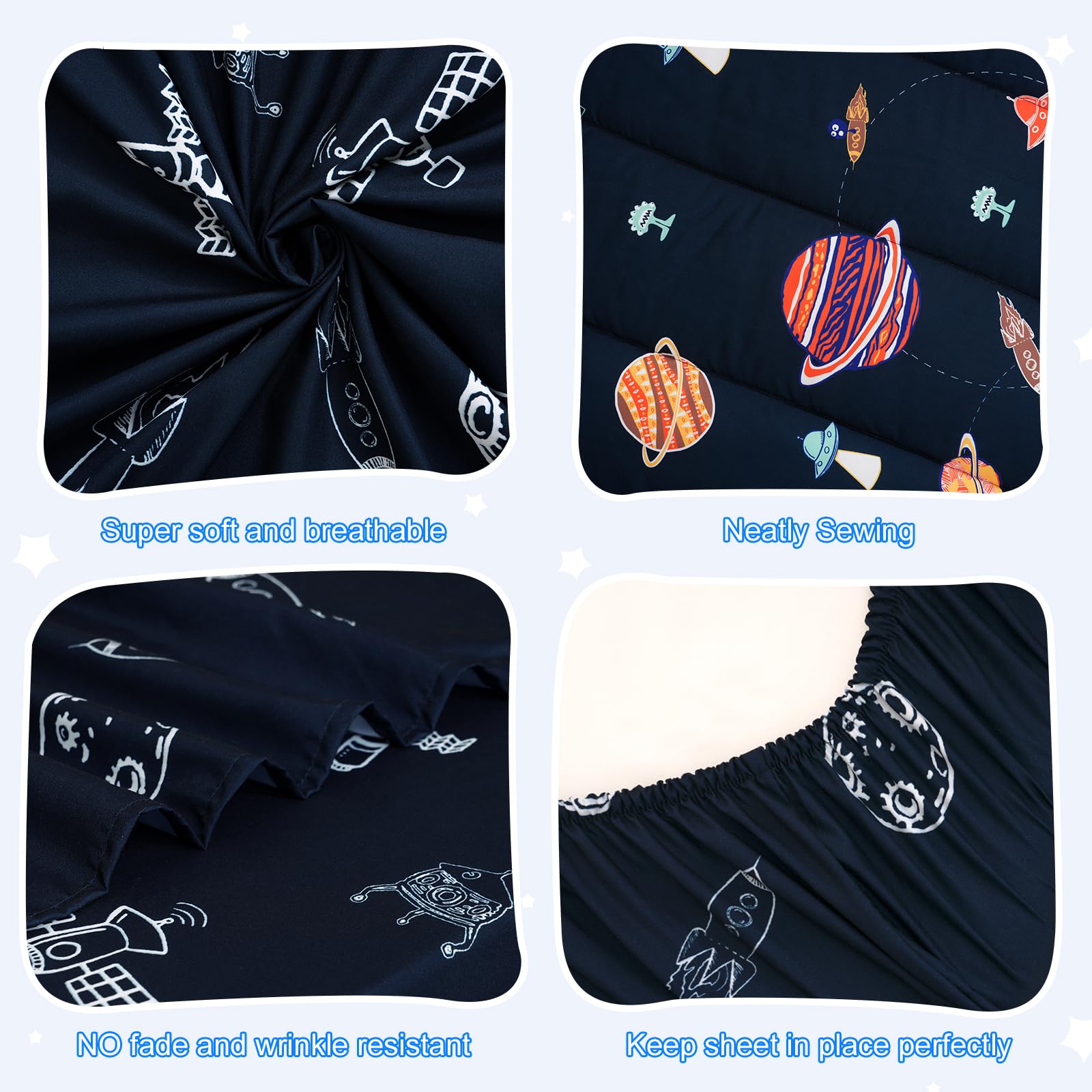 PHF space flat top sheet demonstrates generous size and silky softness.