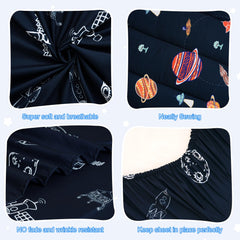 PHF space flat top sheet demonstrates generous size and silky softness.