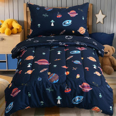 PHF space toddler comforter close-up shows plush warmth for all-season comfort.