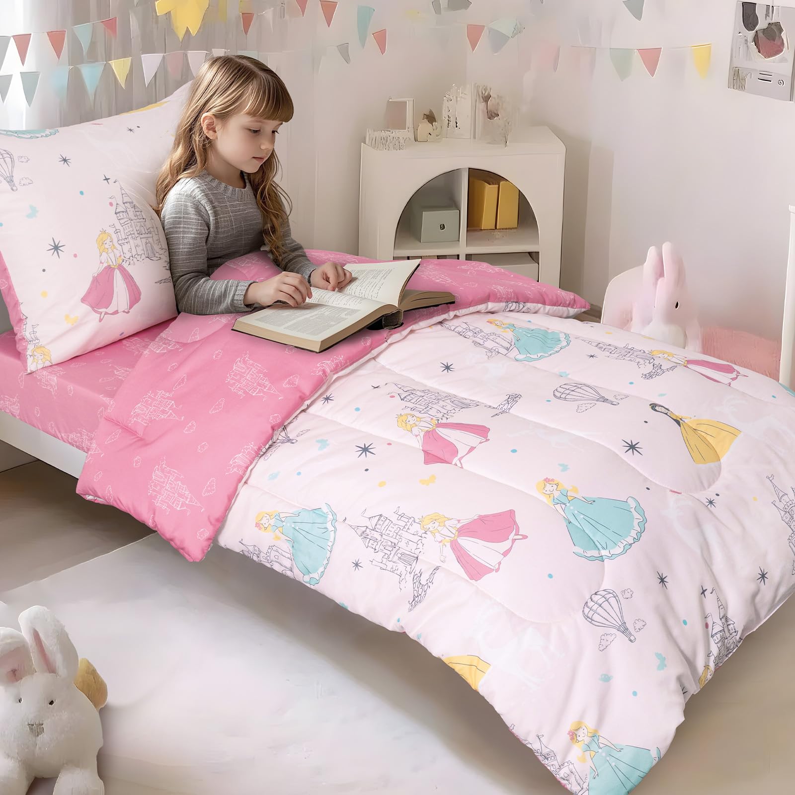 PHF toddler bedding set fitted sheet with deep pocket secure fit