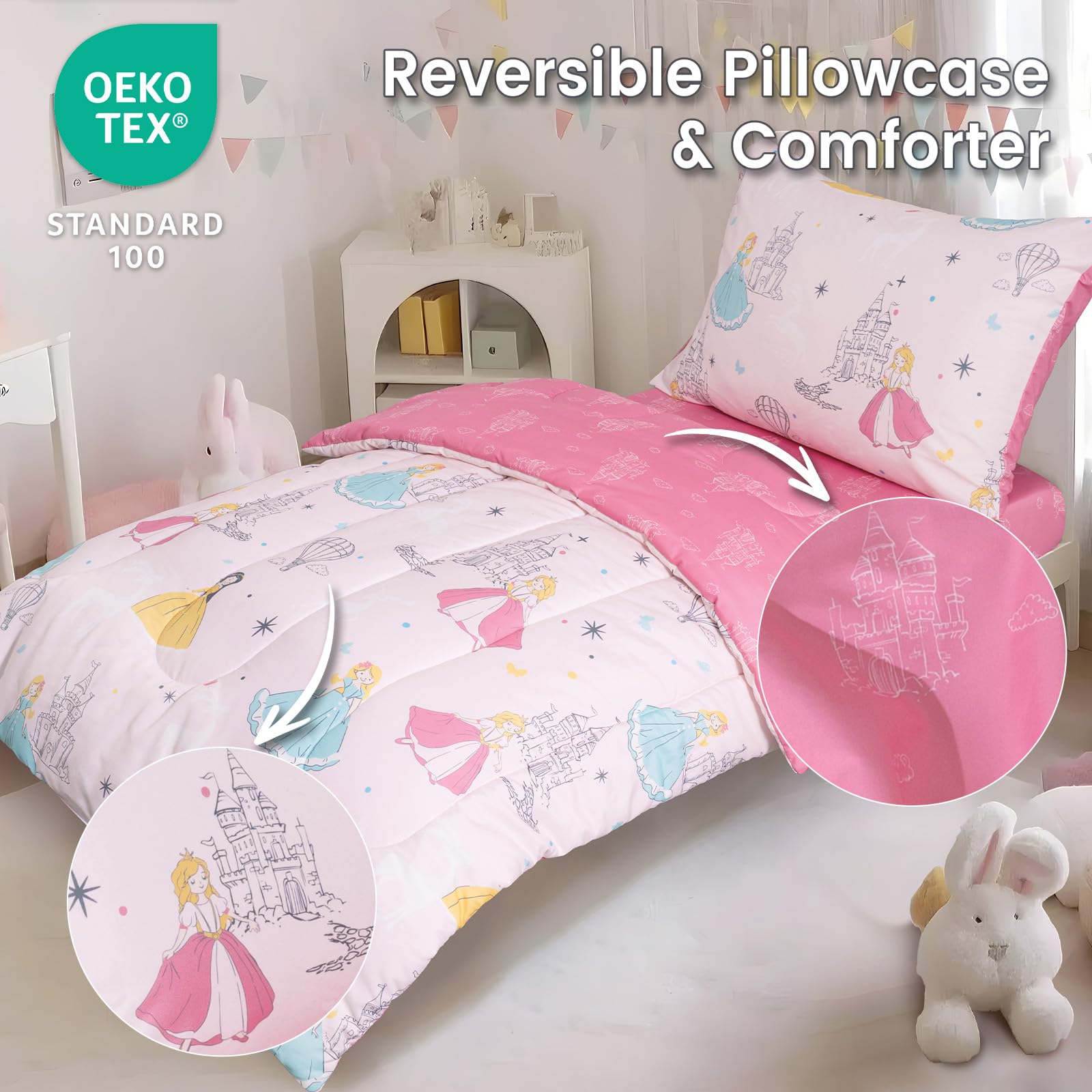 PHF toddler bedding set soft-surface fabric silky feel and durability