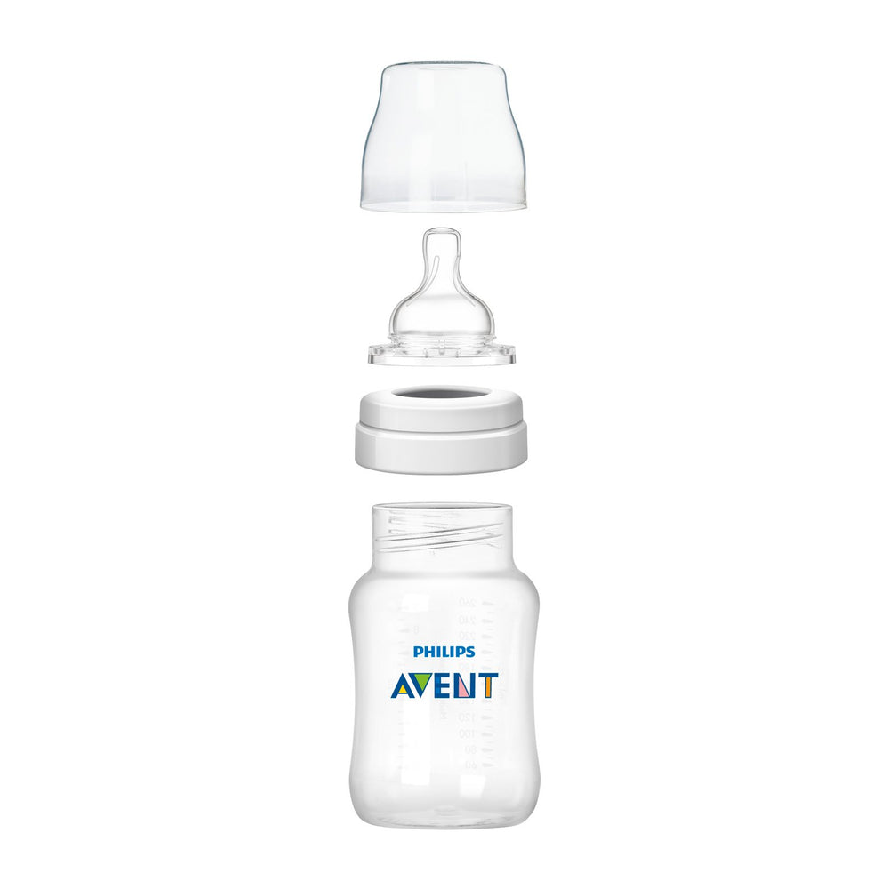 Philips Avent anti-colic valve close-up highlighting venting air to reduce fussiness.
