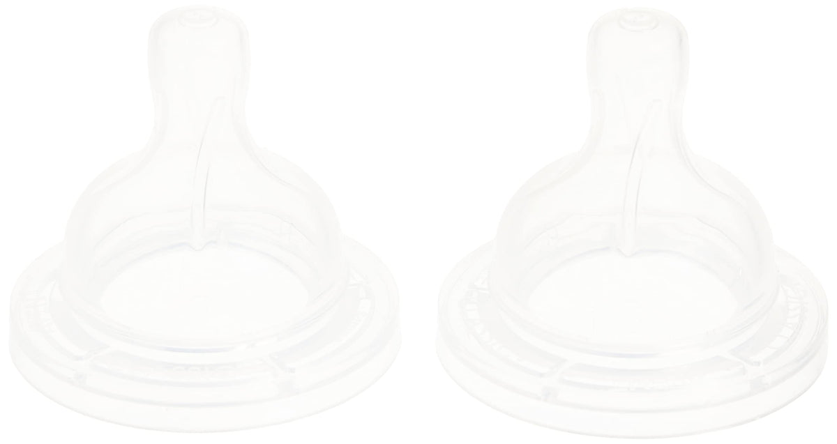 Philips Avent anti-colic nipple with two holes for controlled milk flow.