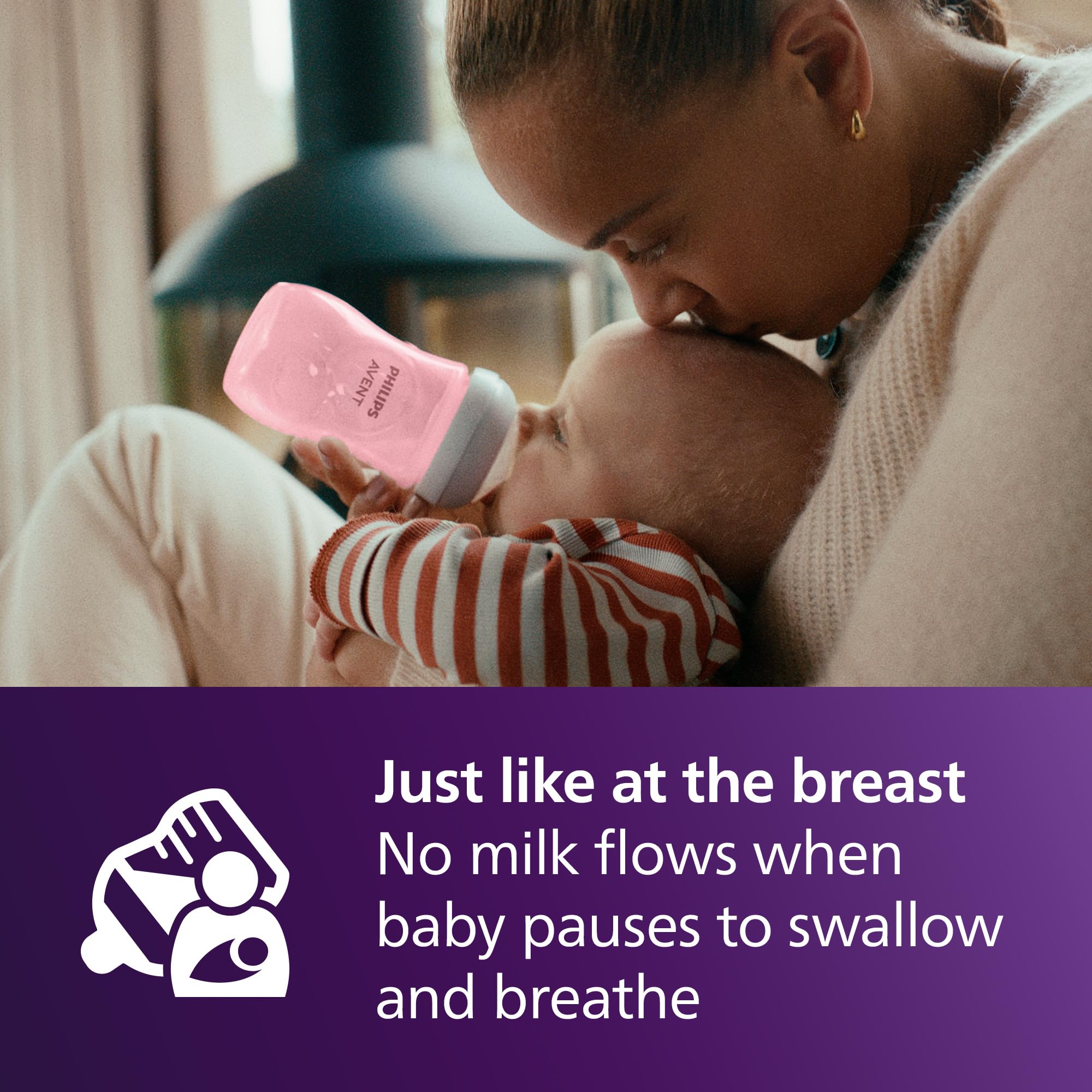 Philips Avent anti-colic valve nipple preventing air from reaching baby's tummy.
