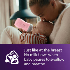Philips Avent anti-colic valve nipple preventing air from reaching baby's tummy.