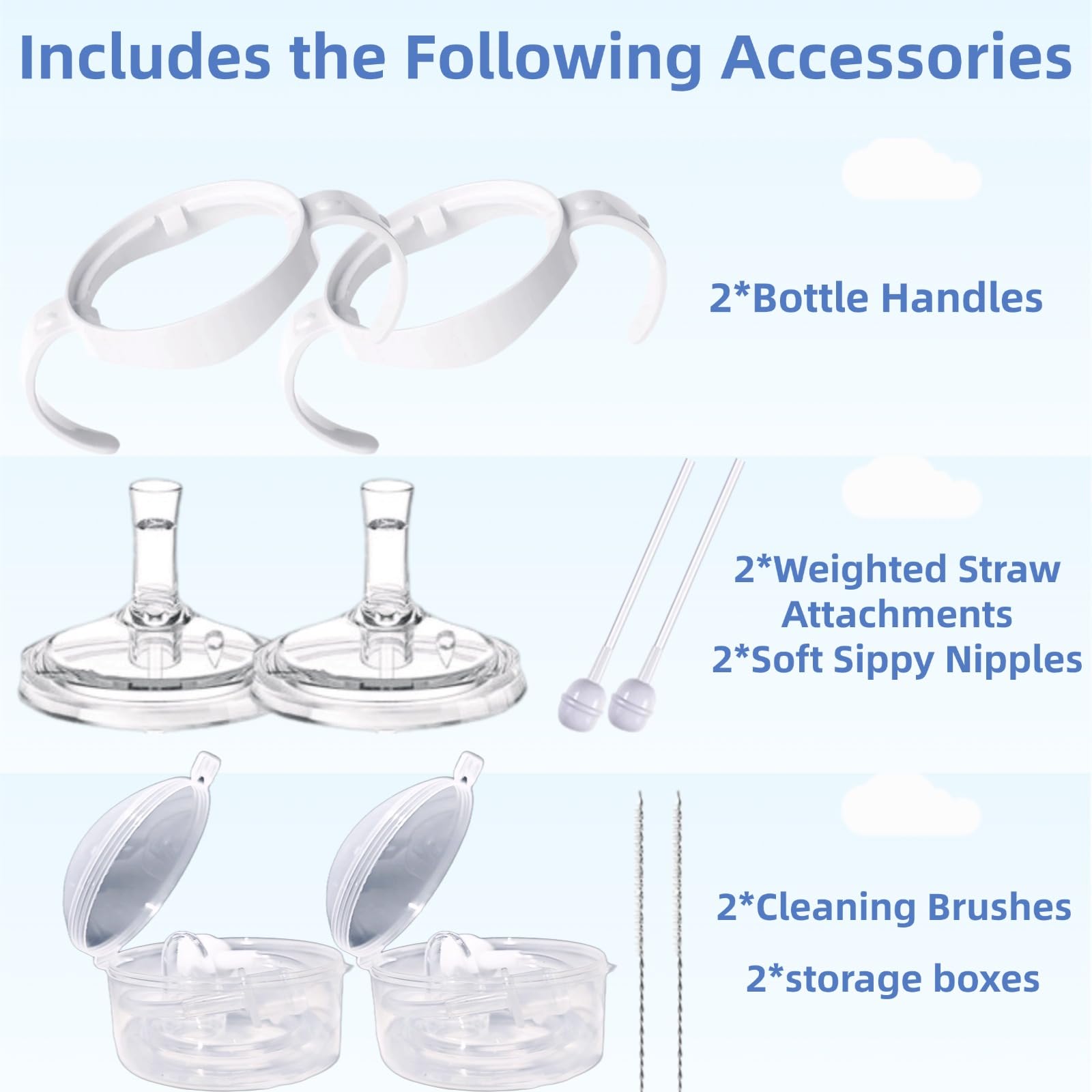 Philips Avent bottle handles and cleaning brushes simplify daily prep and sanitation.