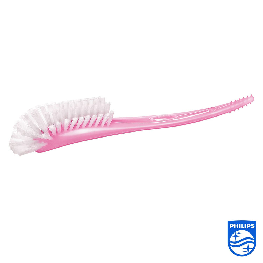 Philips AVENT curved-head bottle brush cleans hard-to-reach bottle areas.