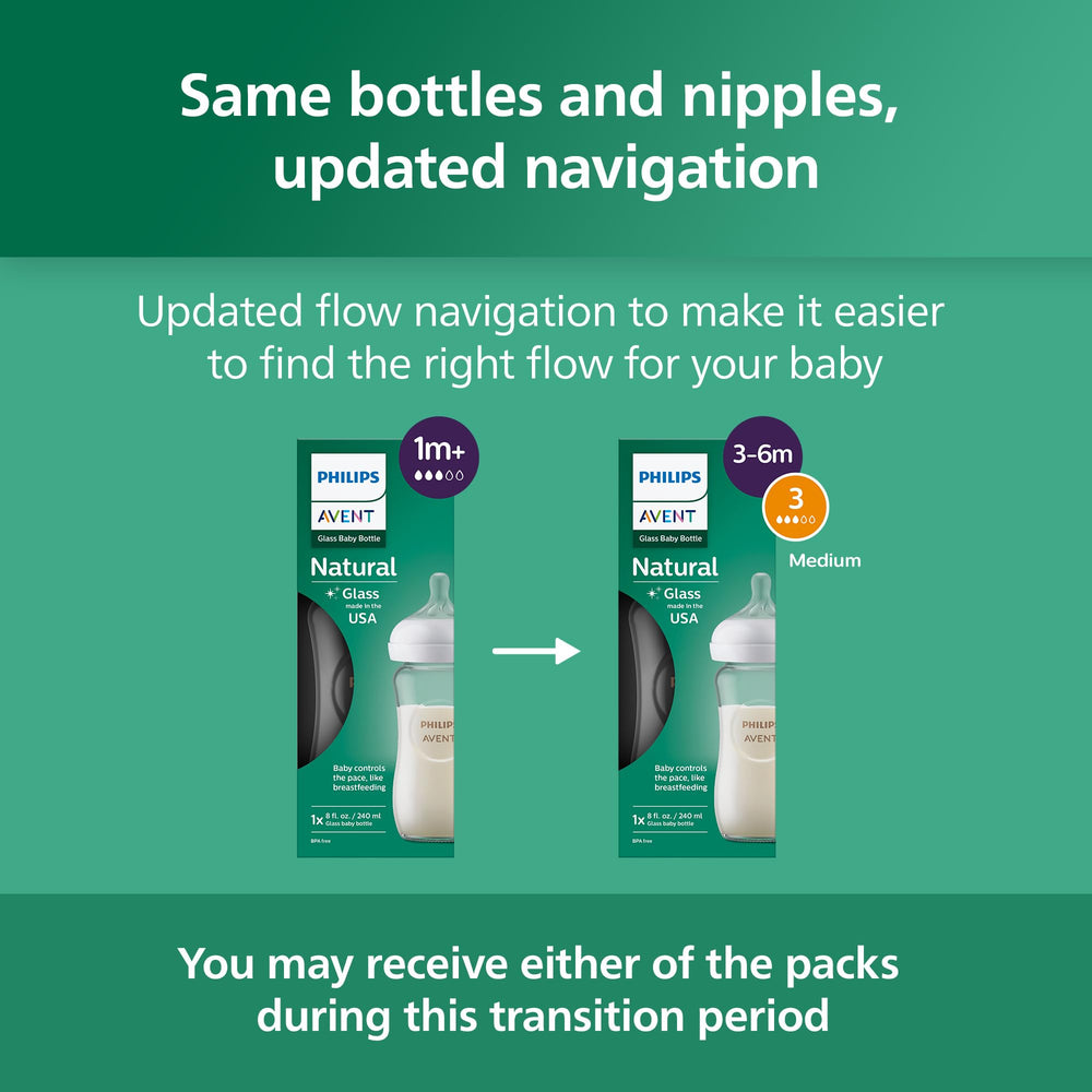 Philips Avent medium flow nipple Flow 3 guides steady milk flow.