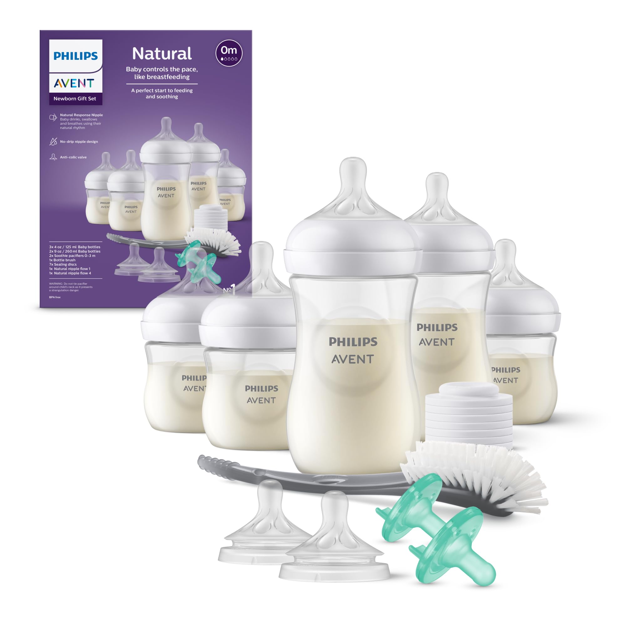 Philips AVENT Natural bottle with flow-2 and 4oz size supports paced feeding for newborns
