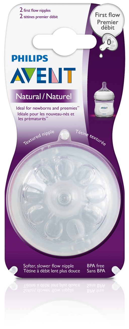 Philips Avent Natural nipple anti-colic valves vent air to reduce discomfort.