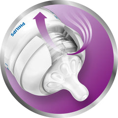 Philips Avent Natural nipple with wide, breast-shaped design promotes natural latch.