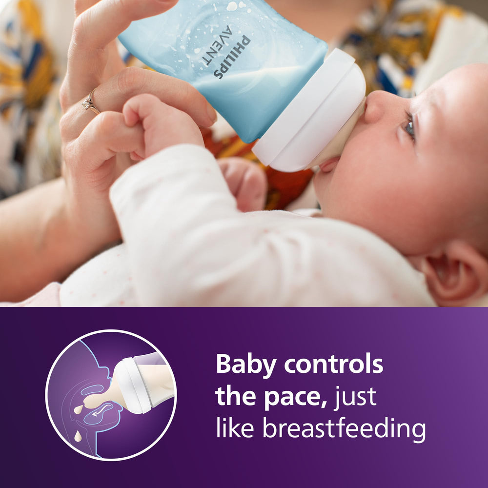 Philips Avent natural response nipple close-up showing soft, breast-like latch