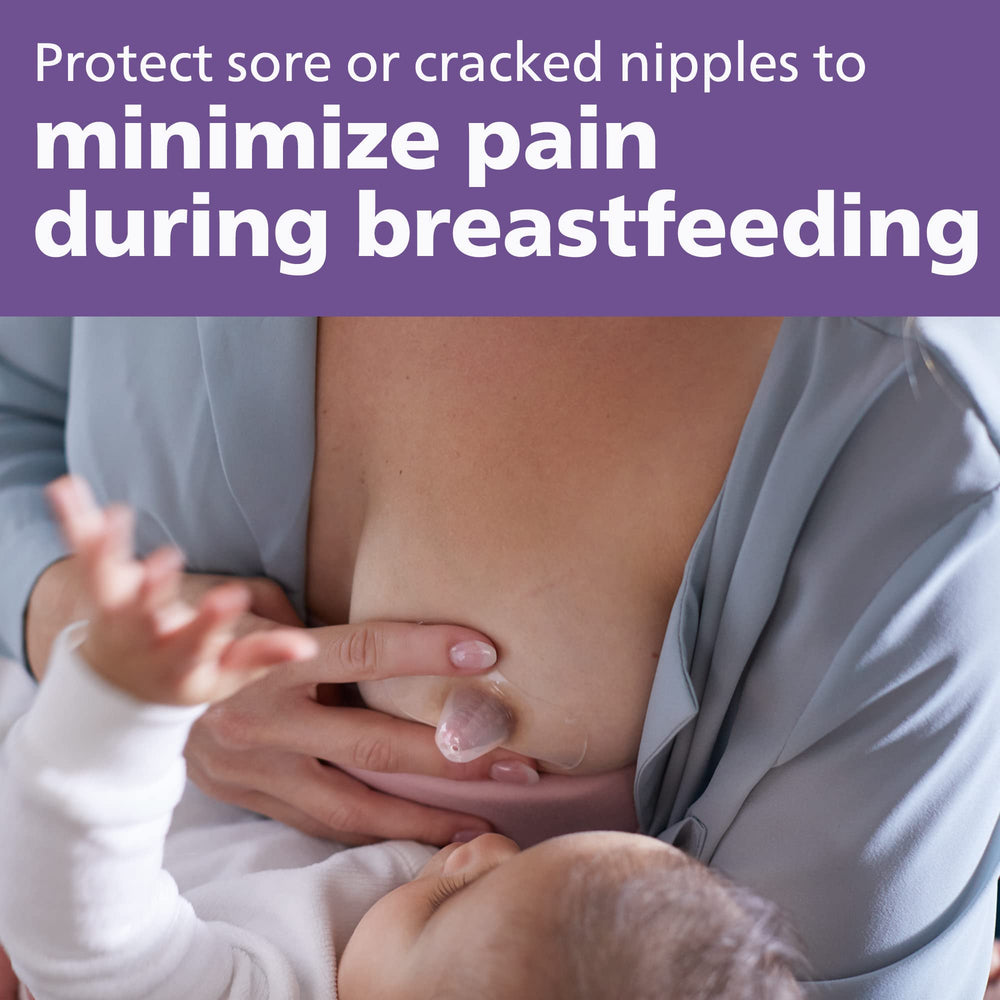 Philips Avent nipple shields medium with storage case, travel-ready and compact.