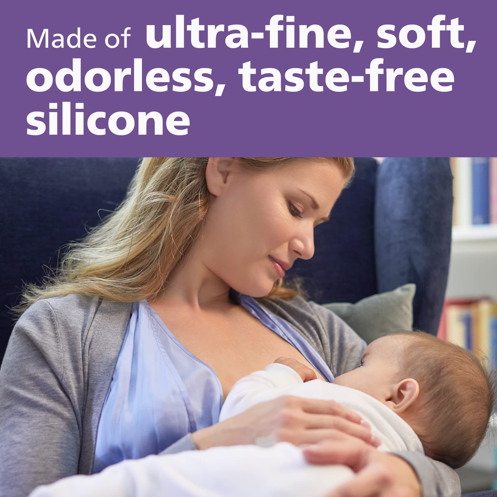 Philips Avent nipple shields arranged for easy latch-on demonstration.