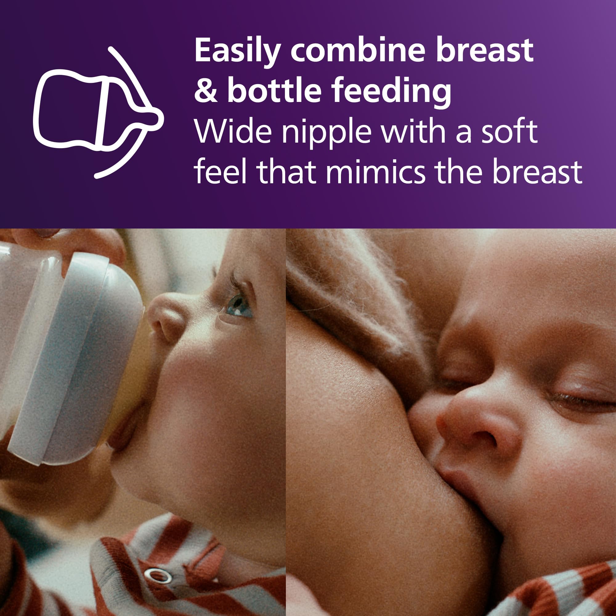 Philips Avent no-drip design minimizes spills for calmer feeds at home