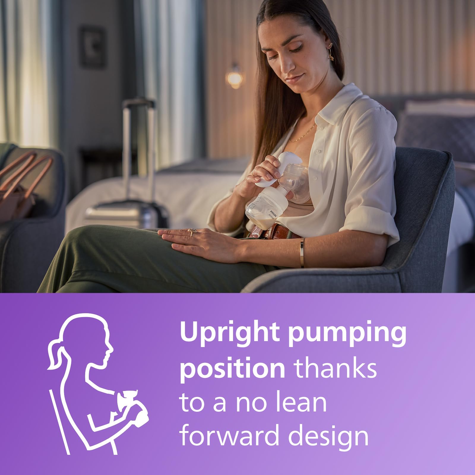 Philips Avent portable set ready for discreet pumping anywhere.