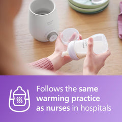 Philips Avent warmer with automatic shut-off indicating safety and efficiency
