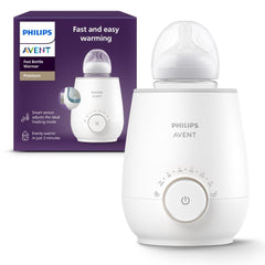 Philips Avent Premium Fast Bottle Warmer front view showing compact design for quick feeds