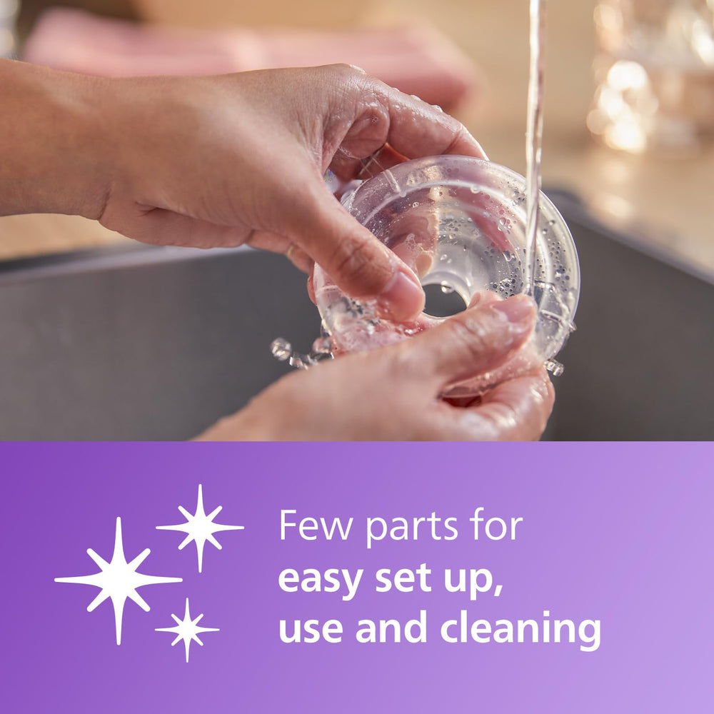 Philips Avent sealing disc and screw ring enable quick, airtight milk seal.
