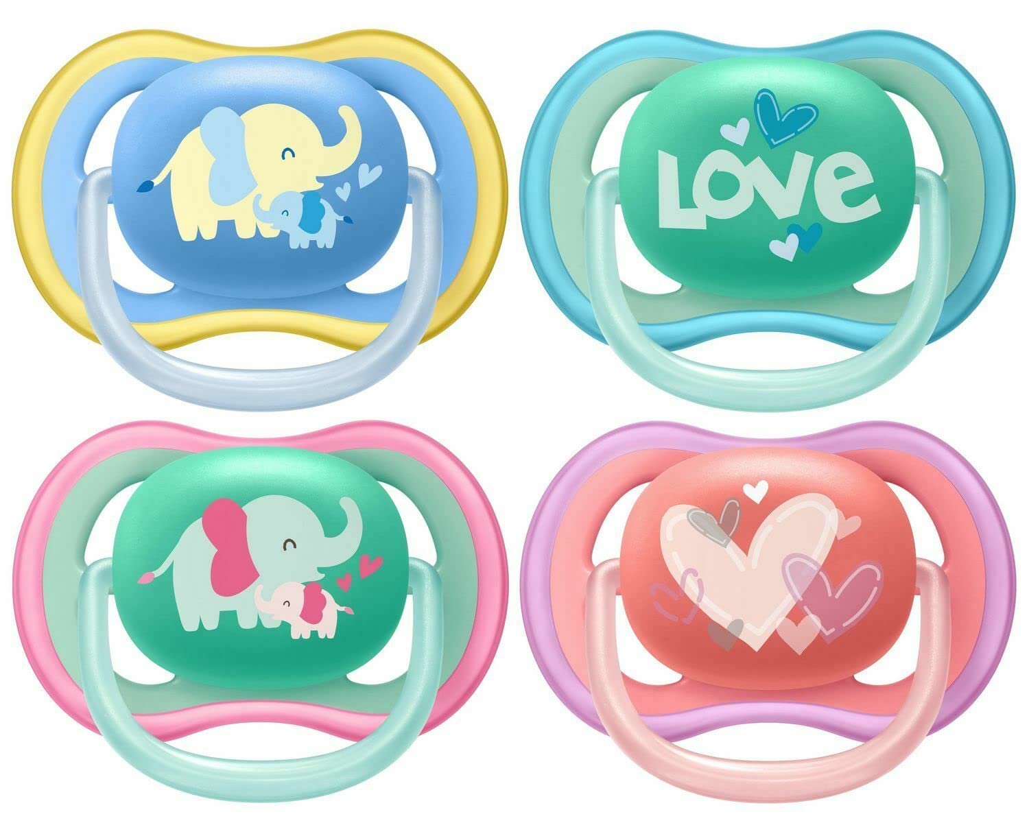Philips Avent Ultra Air Pacifier 18+ Months four-pack keeps skin dry with large airholes