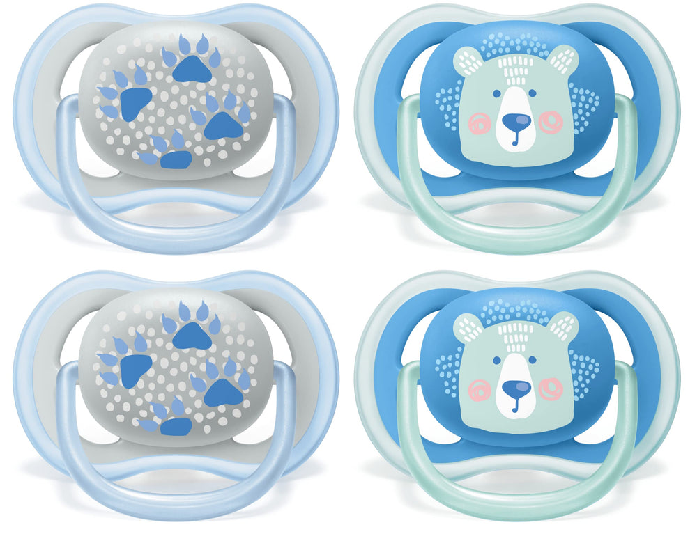 Philips Avent Ultra Air pacifier shield closeup showing breathable design for baby's skin comfort