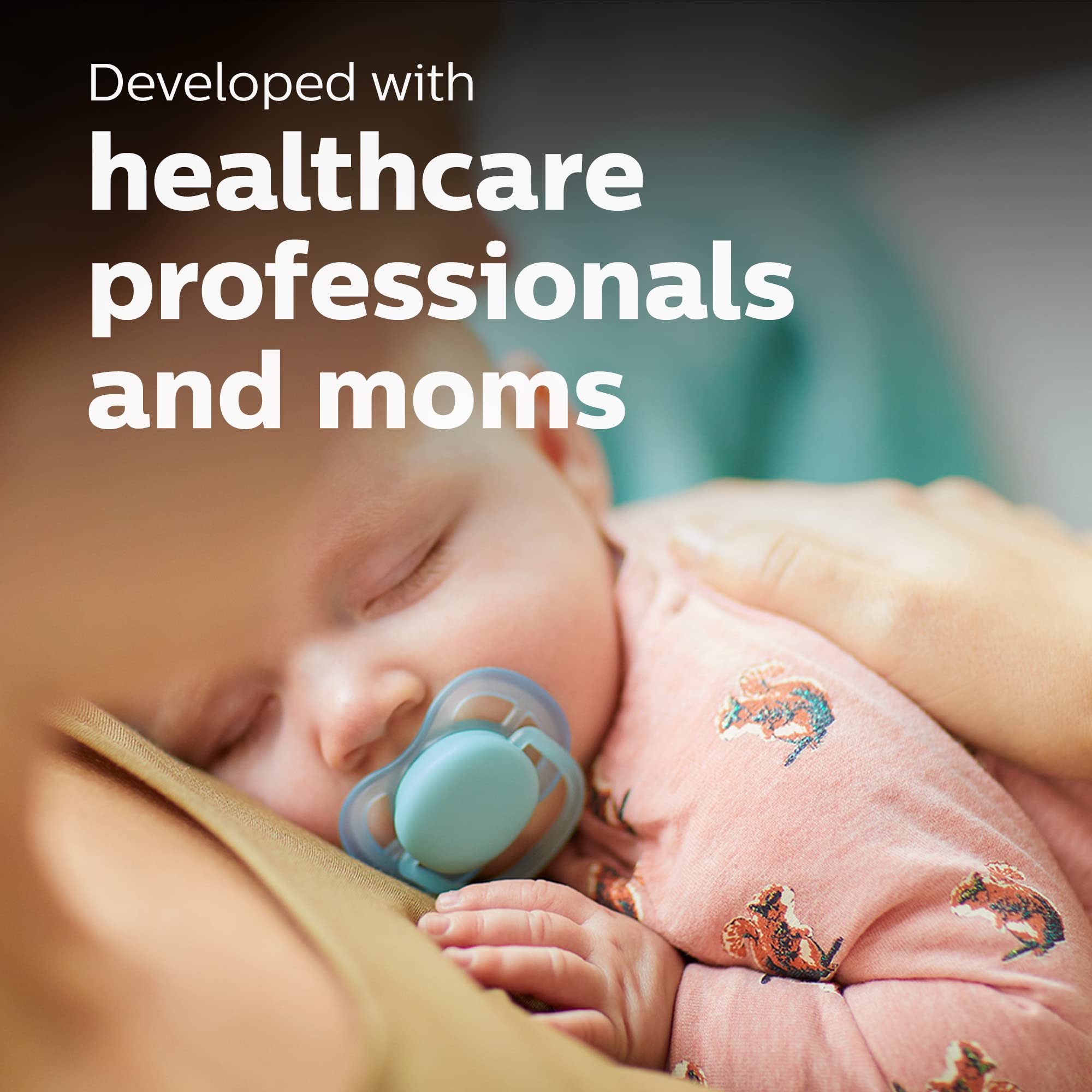 BPA-free label visible on Philips Avent Ultra Air pacifier for peace of mind