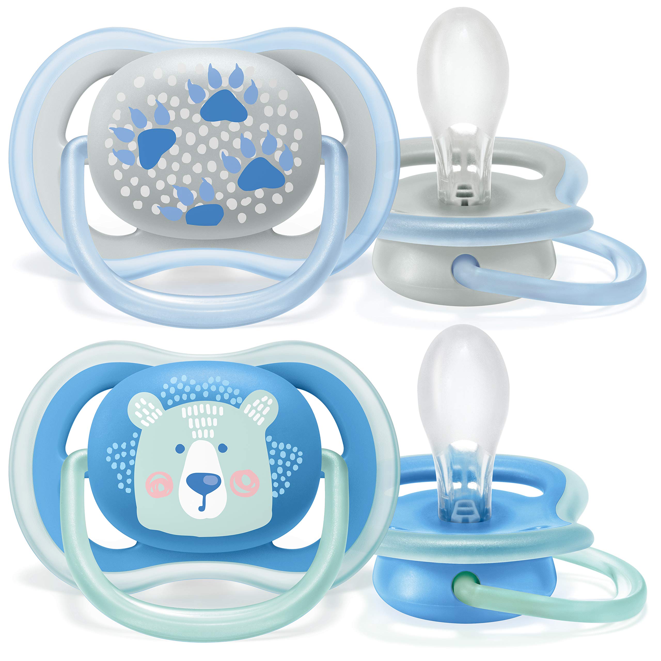 Soft silicone nipple on Philips Avent Ultra Air pacifier delivers smooth, comfortable soothing