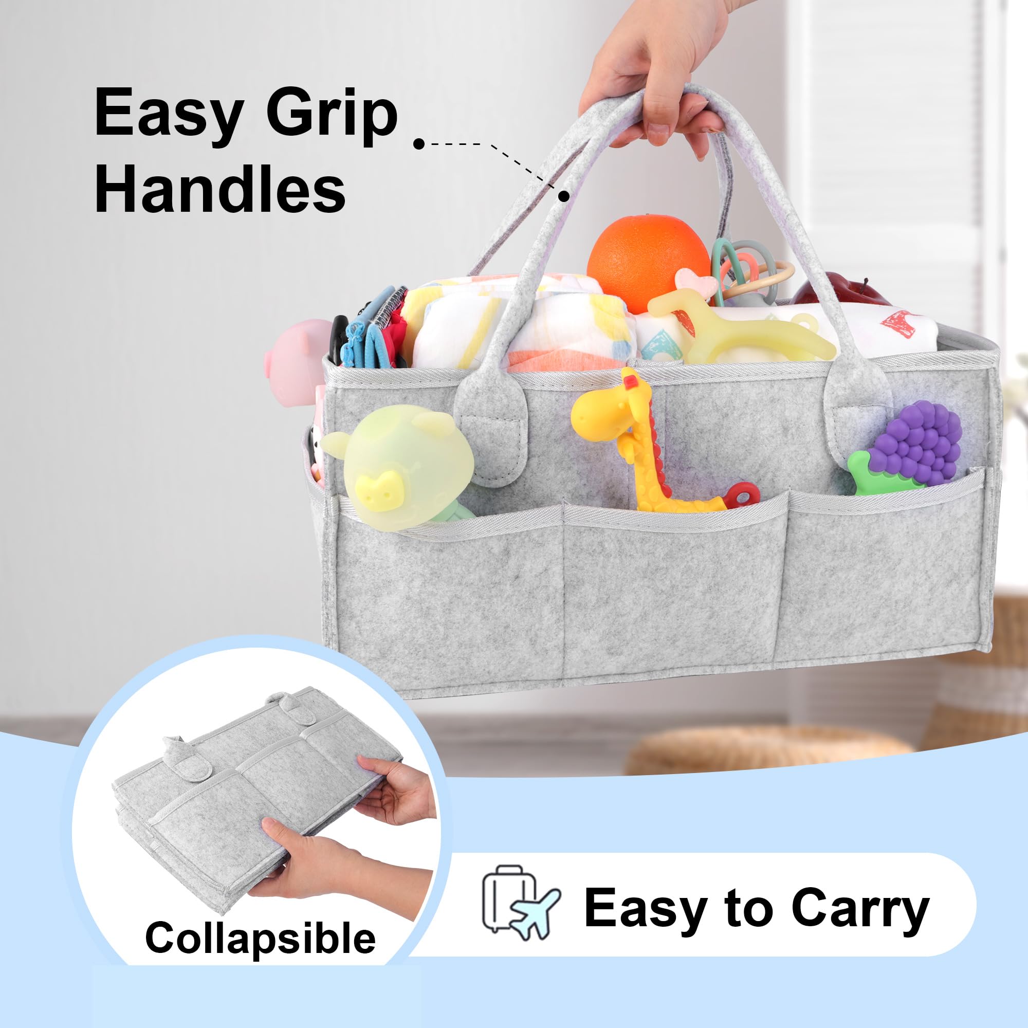PHILORN diaper caddy folded for compact packing fits suitcases or backpacks
