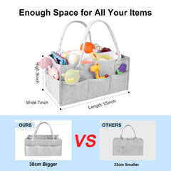 PHILORN diaper caddy outer pockets keep wipes and diapers organized on the go