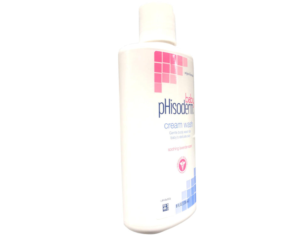 Phisoderm Baby Cream Wash in a gentle bath time scene