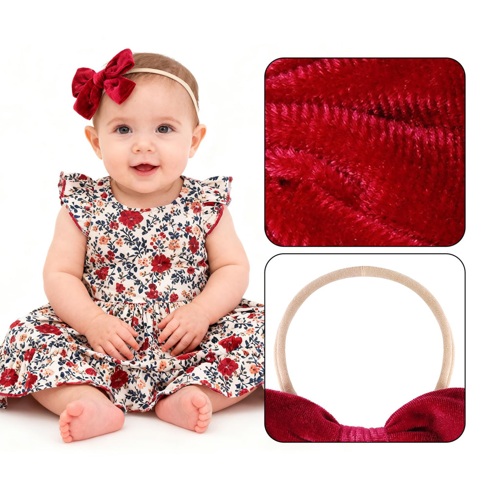 phnydreg 3pc velvet bow headbands in dark green pair well with festive outfits