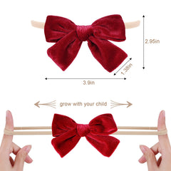 phnydreg 3pc velvet bow headbands in red highlight vibrant color for easy styling