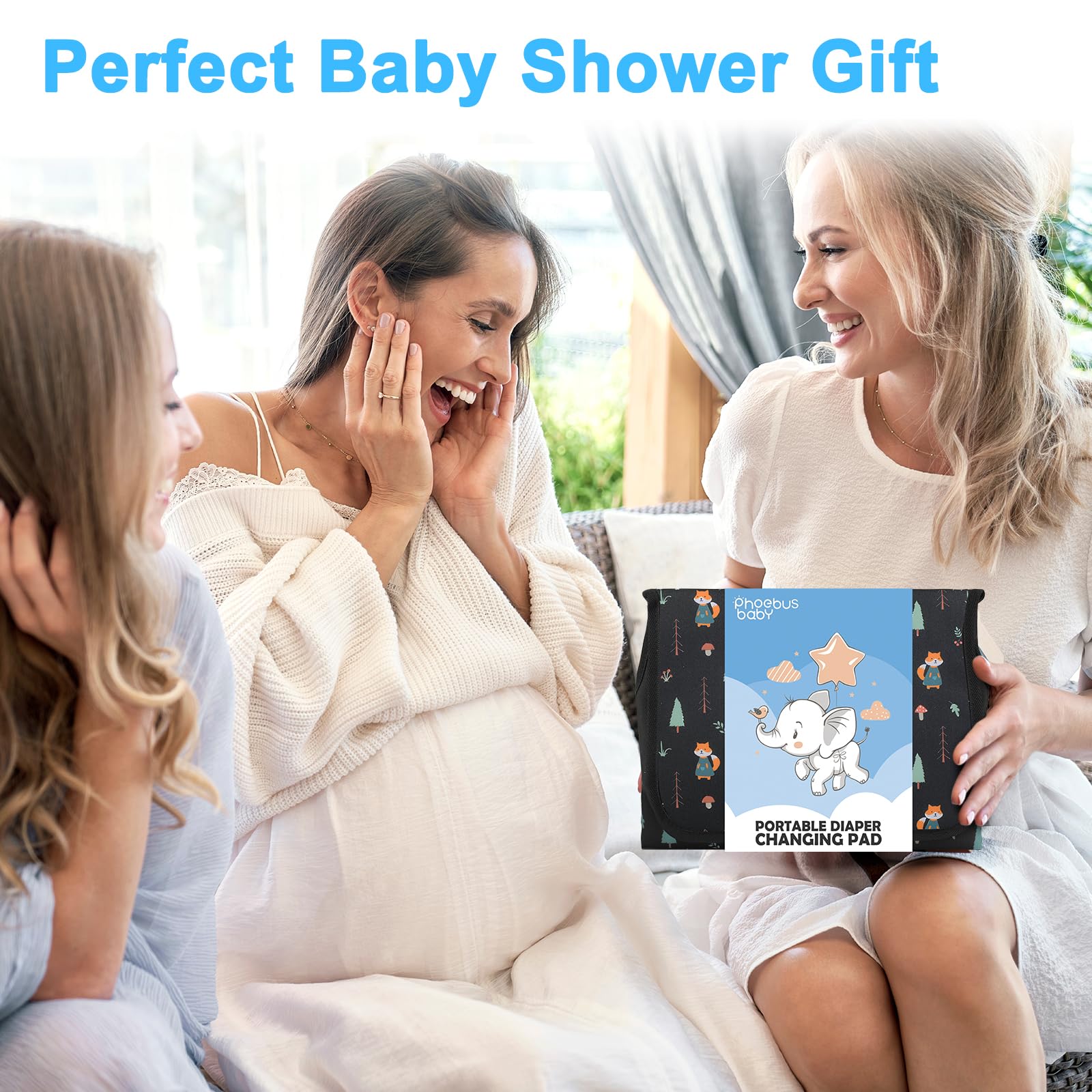 PHOEBUS BABY changing pad compact fold shows portability in a bag.